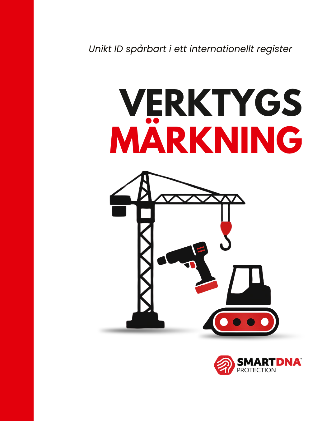 Illustration av SmartDNA-märkning för verktyg och entreprenadmaskiner