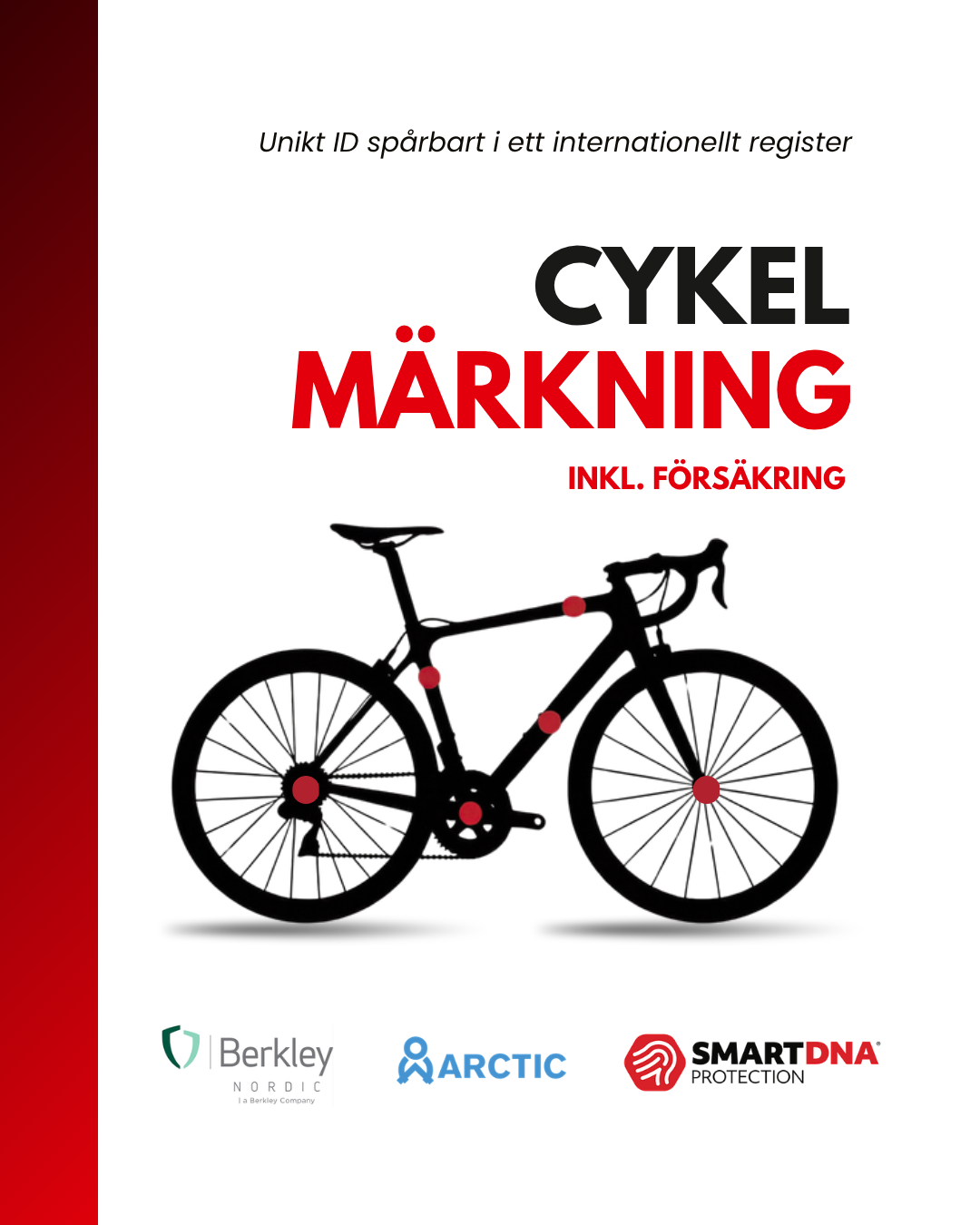 Illustration av ISR Röd cykelmärkning inklusive försäkring