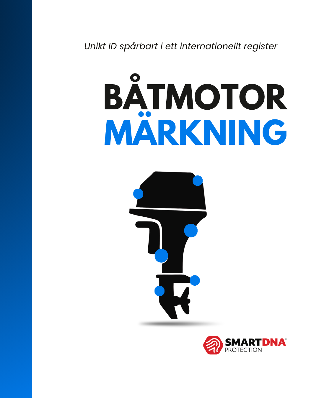 Illustration av stöldskyddsmärkning för båtmotor med SmartDNA